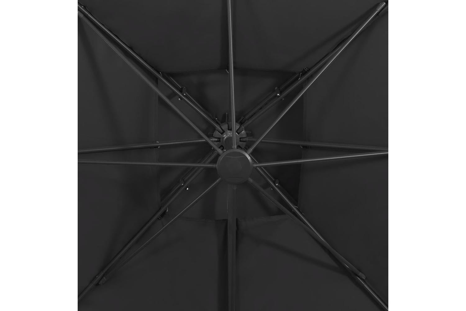 vidaXL 312376 Cantilever Umbrella With Double Top 300x300cm Black-8