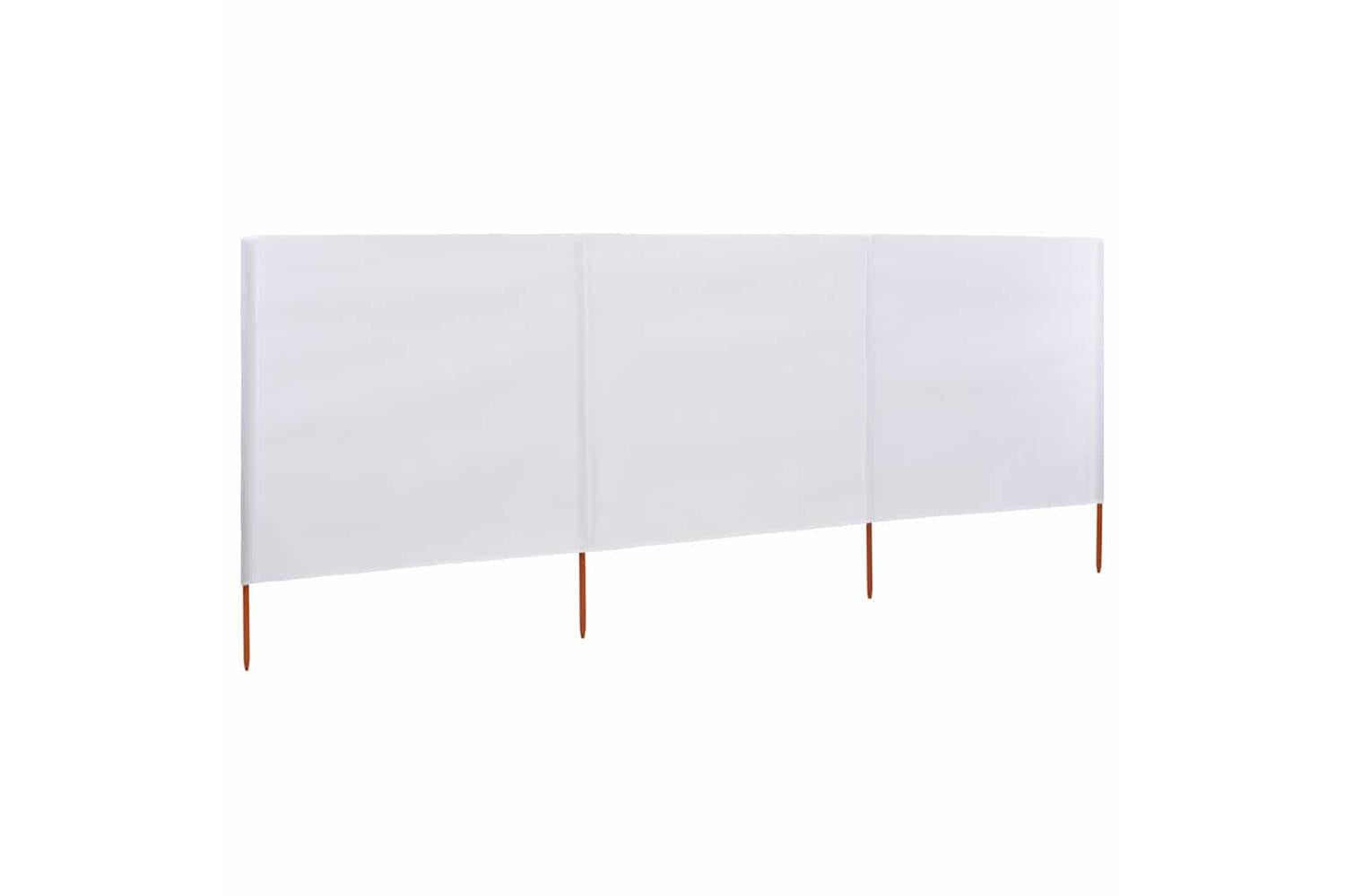 vidaXL 47140 3-panel Wind Screen Fabric 400x80cm Sand White-2