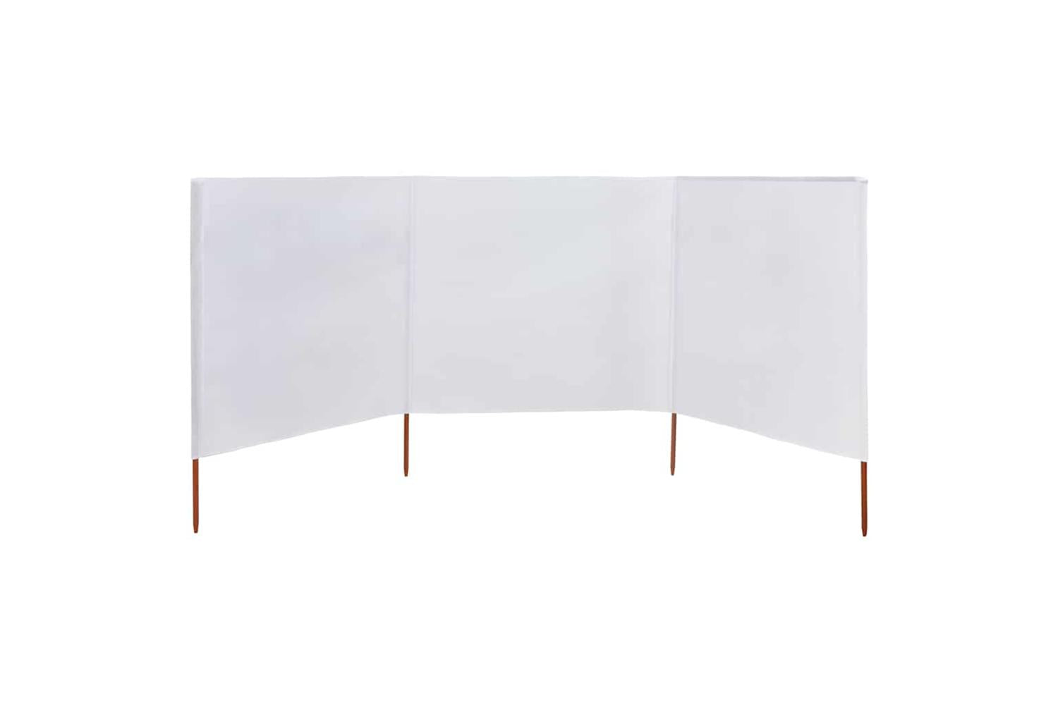 vidaXL 47140 3-panel Wind Screen Fabric 400x80cm Sand White-3