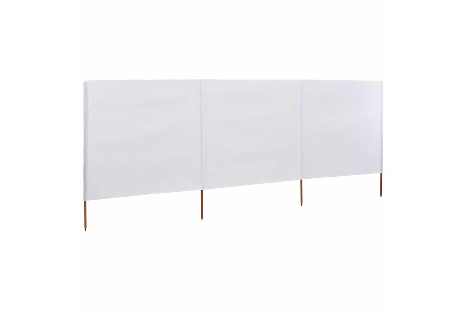 vidaXL 44539 3-panel Wind Screen Fabric 400x120cm White