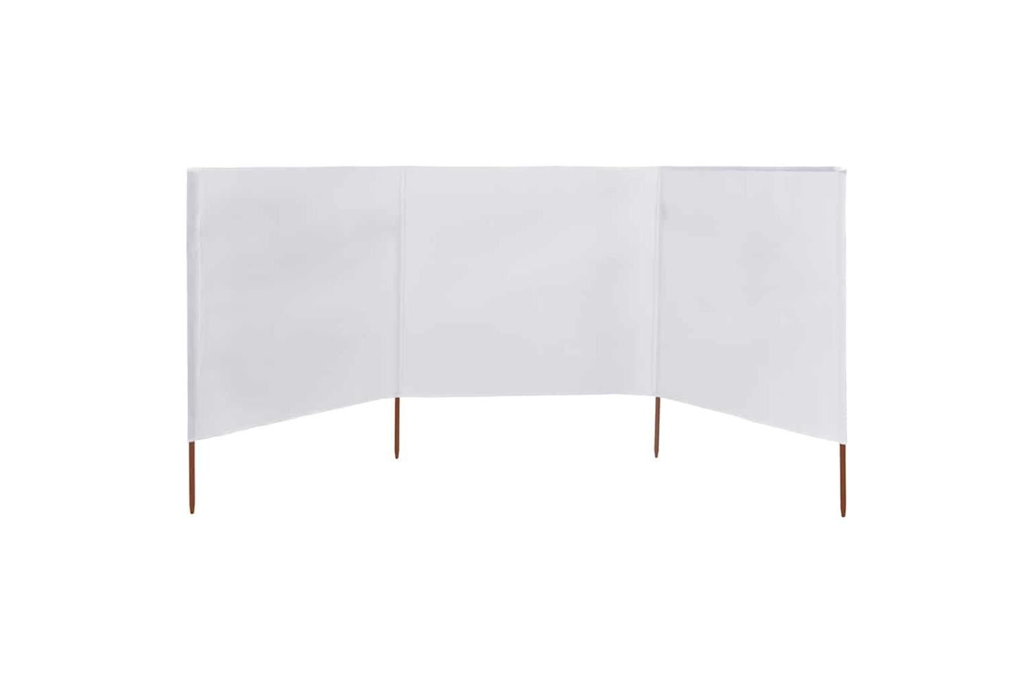 vidaXL 44539 3-panel Wind Screen Fabric 400x120cm White-2