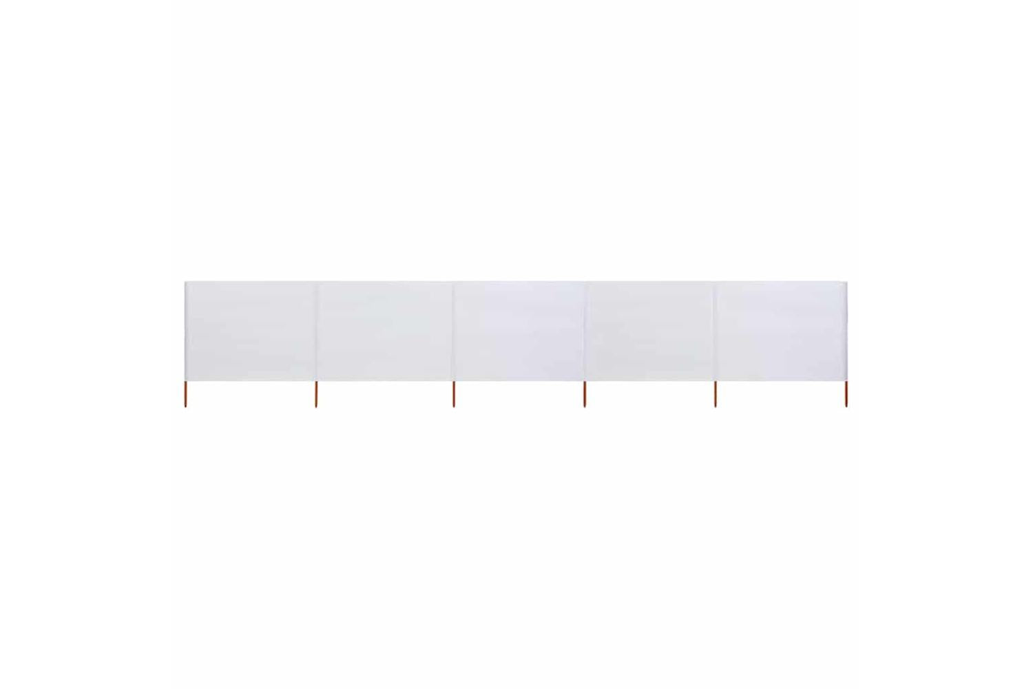 vidaXL 47154 5-panel Wind Screen Fabric 600x80cm Sand White