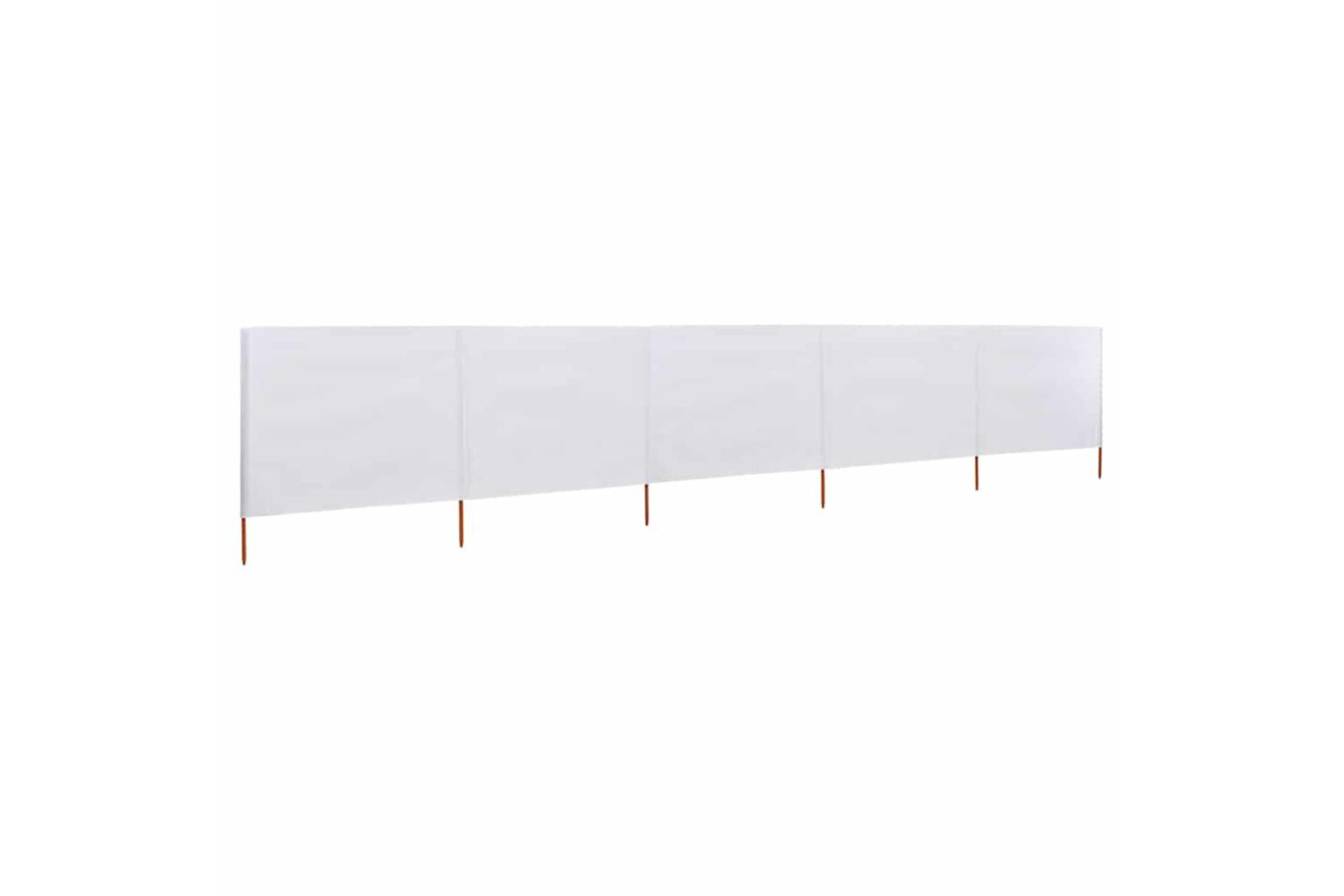 vidaXL 47154 5-panel Wind Screen Fabric 600x80cm Sand White-2