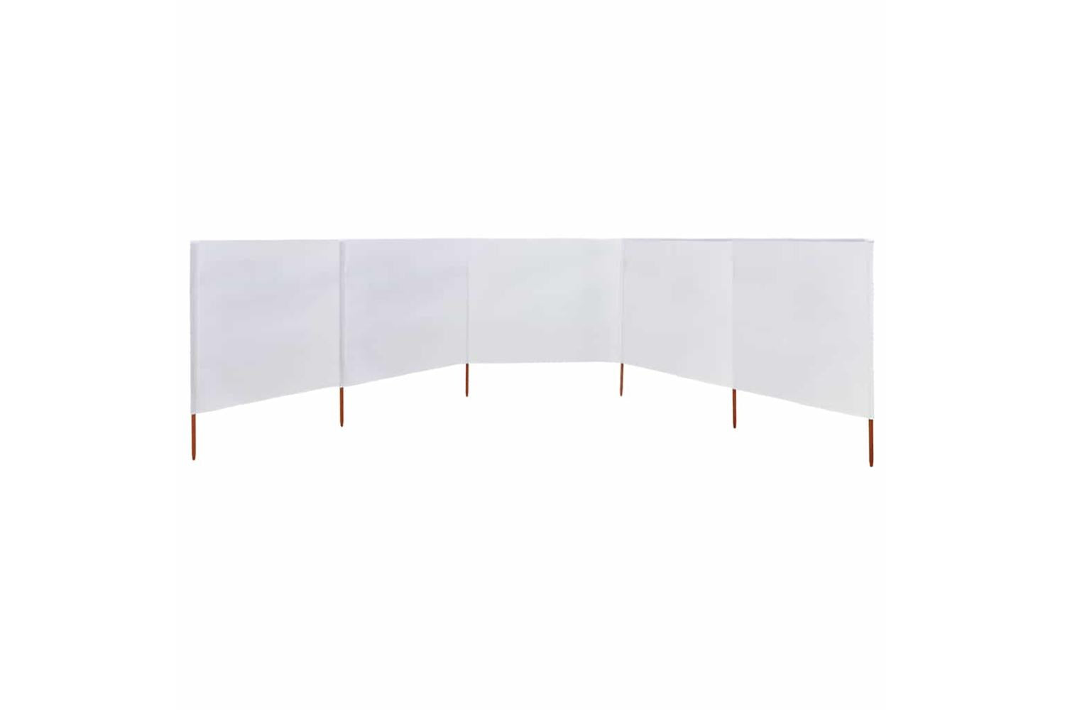 vidaXL 47154 5-panel Wind Screen Fabric 600x80cm Sand White-3