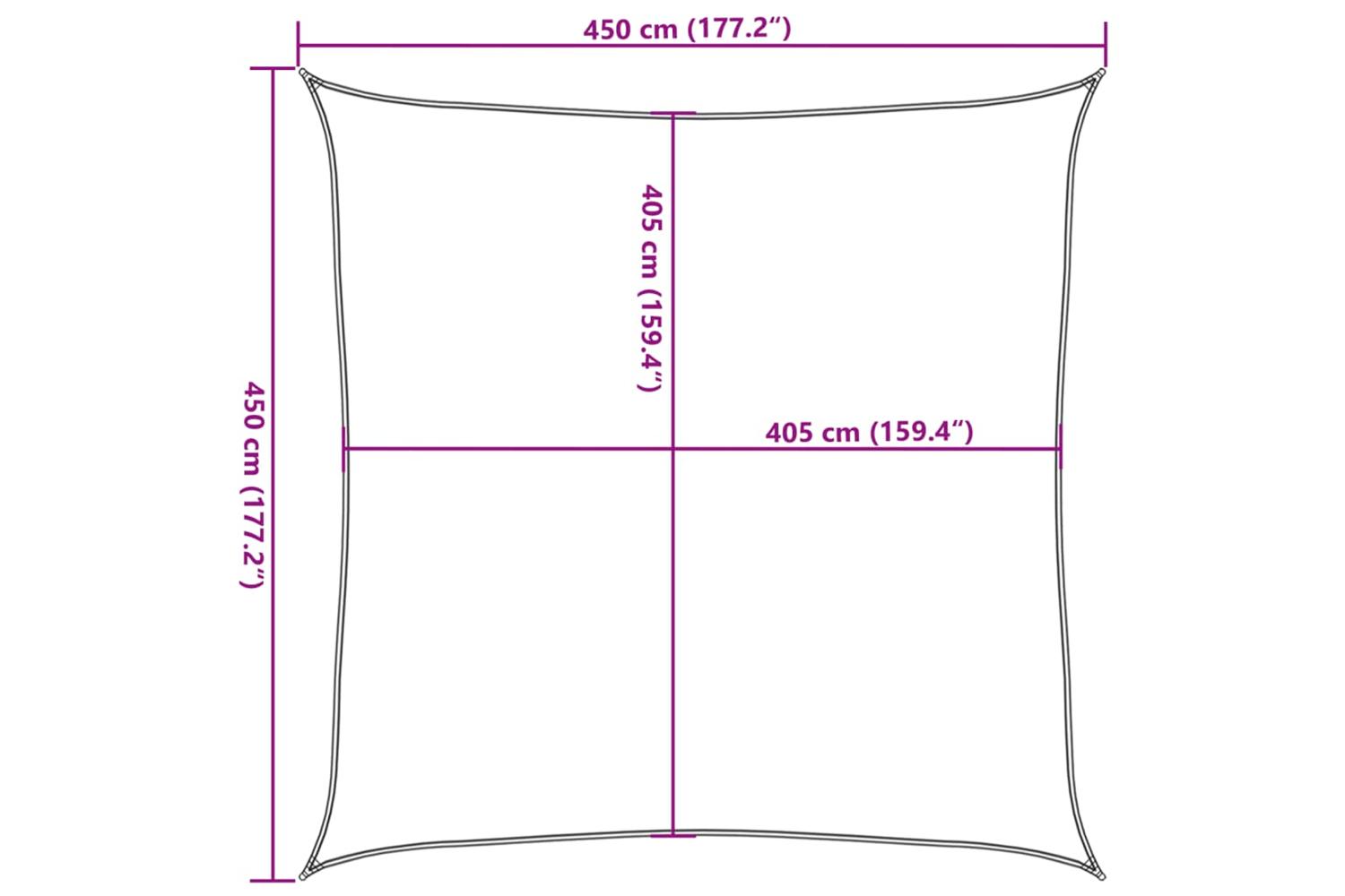 vidaXL 311222 Sunshade Sail 160 G/mÂ² White 4.5x4.5 M Hdpe-9