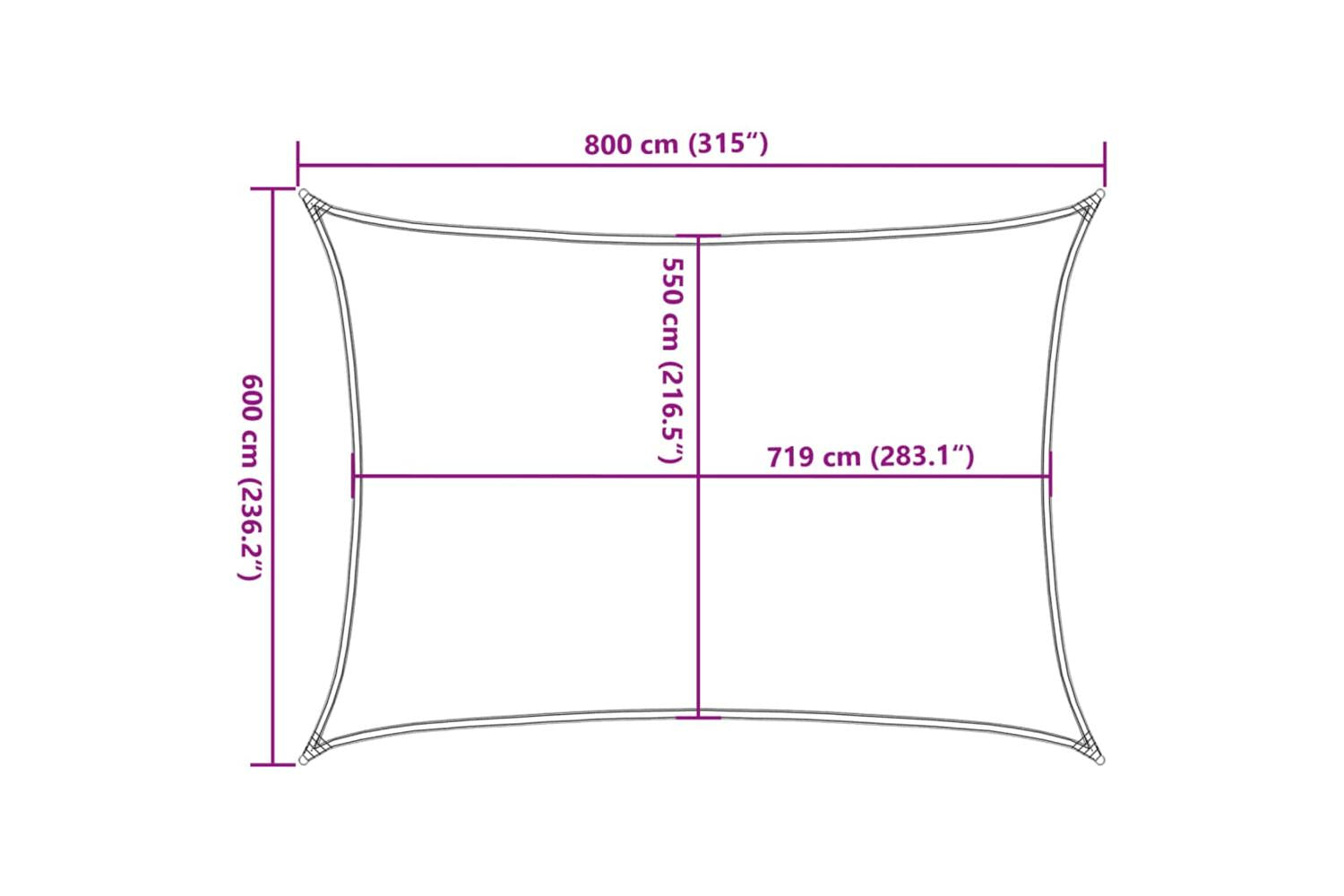 vidaXL 311250 Sunshade Sail 160 G/mÂ² White 6x8 M Hdpe-9