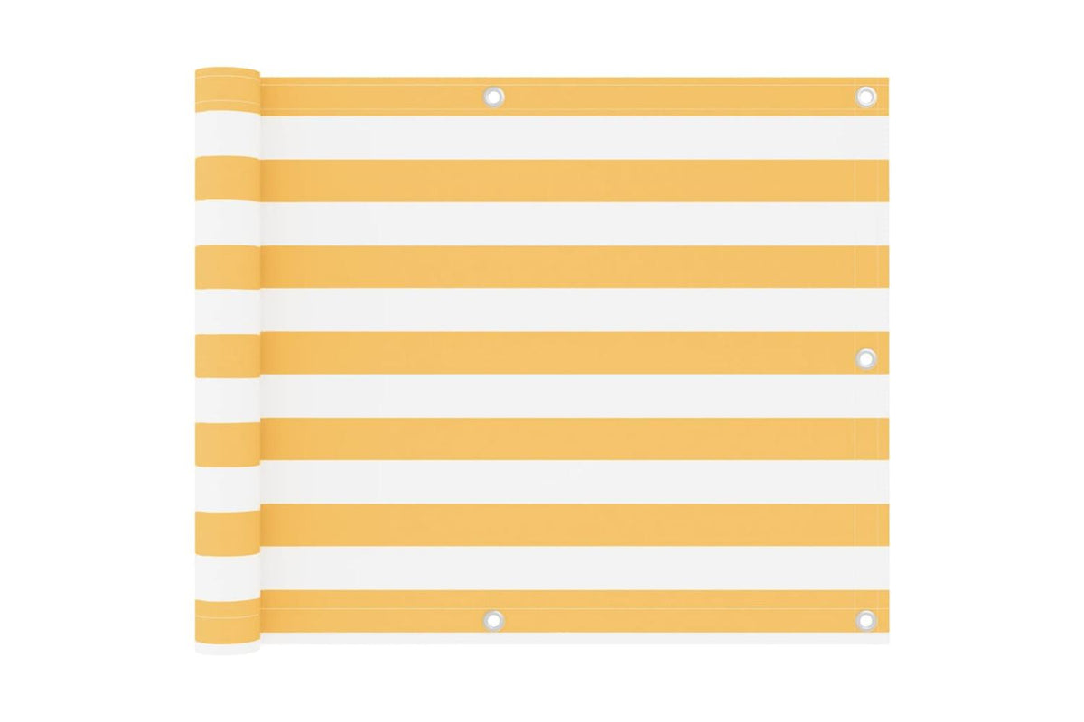 vidaXL 134900 Balcony Screen White And Yellow 75x300cm Oxford Fabric