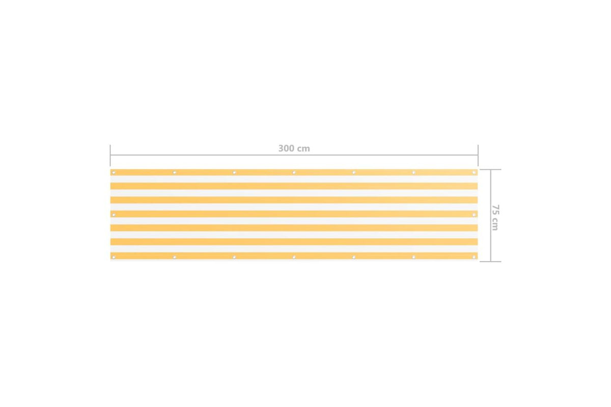 vidaXL 134900 Balcony Screen White And Yellow 75x300cm Oxford Fabric-5