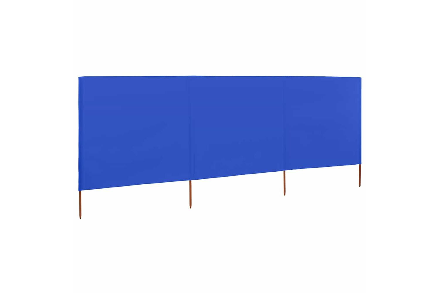 vidaXL 47147 3-panel Wind Screen Fabric 400x120cm Azure Blue-2