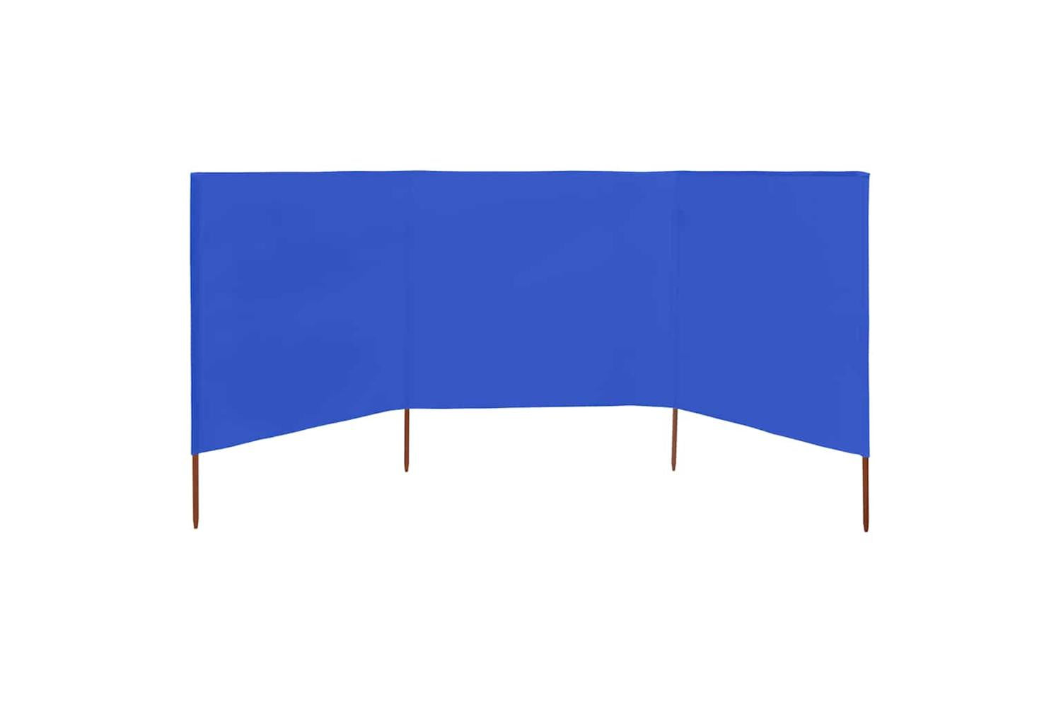 vidaXL 47147 3-panel Wind Screen Fabric 400x120cm Azure Blue-3