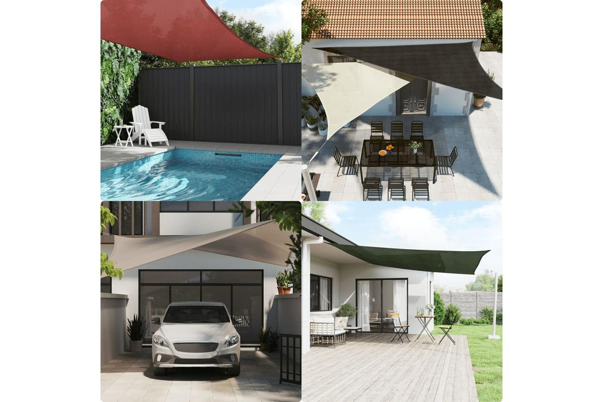 vidaXL 43019 Sunshade Sail Hdpe Triangular 5x5x5 M White-2