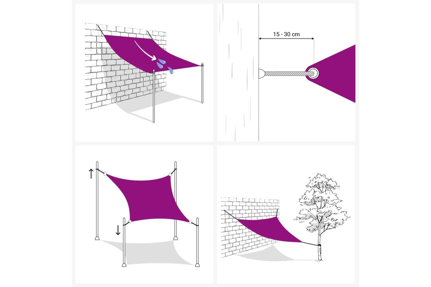 Vidaxl 135158 Sunshade Sail Oxford Fabric Rectangular 3x6 M Beige-4