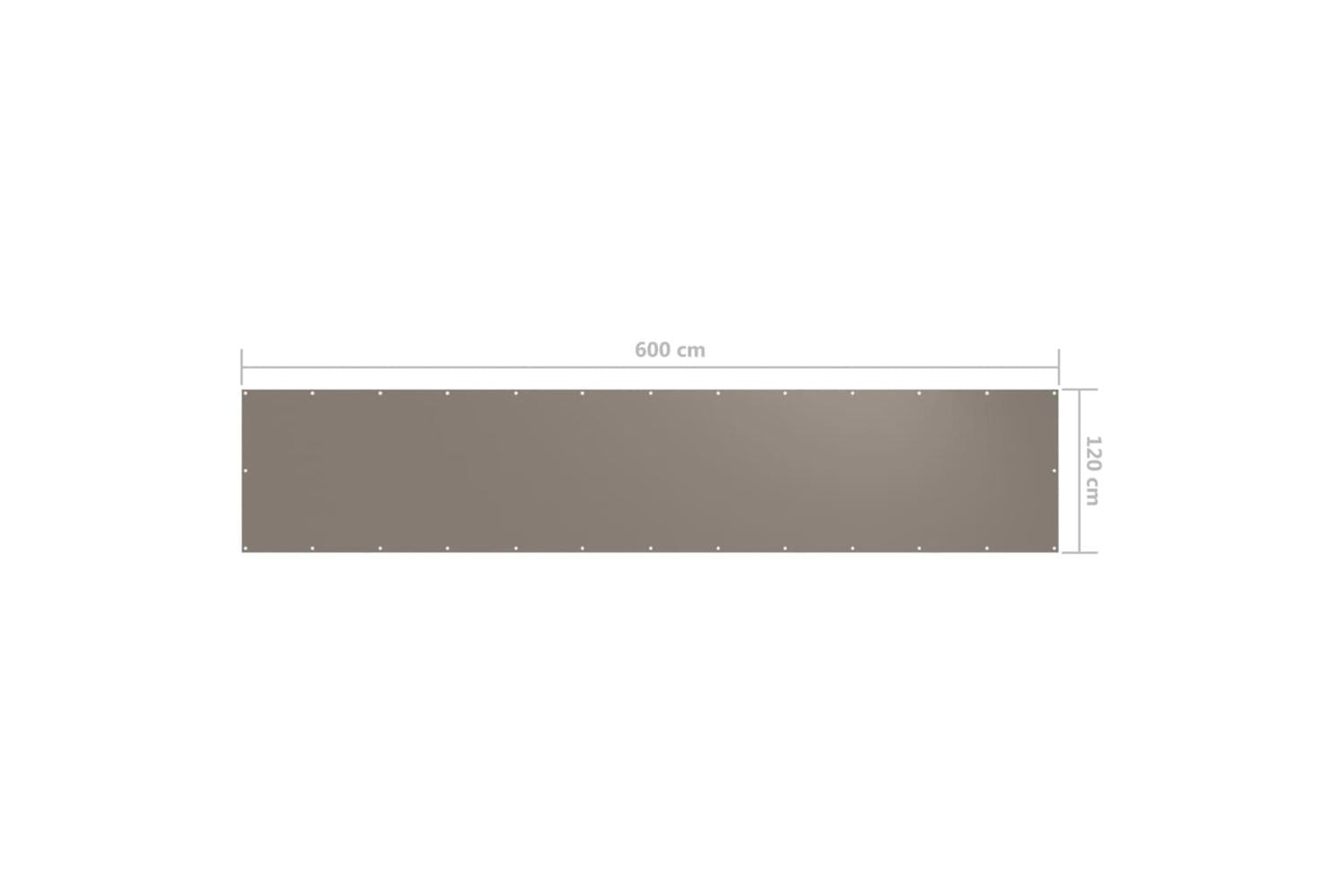 vidaXL 134995 Balcony Screen Taupe 120x600cm Oxford Fabric-5