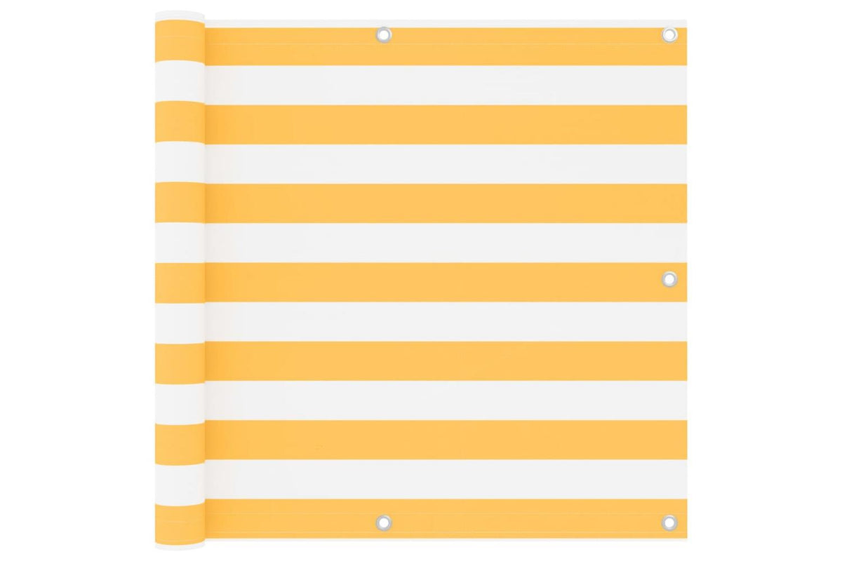 vidaXL 134904 Balcony Screen White And Yellow 90x300cm Oxford Fabric