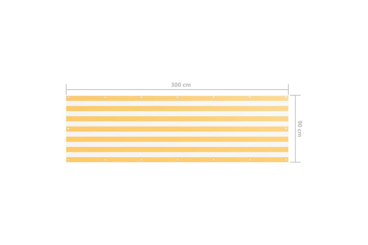 vidaXL 134904 Balcony Screen White And Yellow 90x300cm Oxford Fabric-5