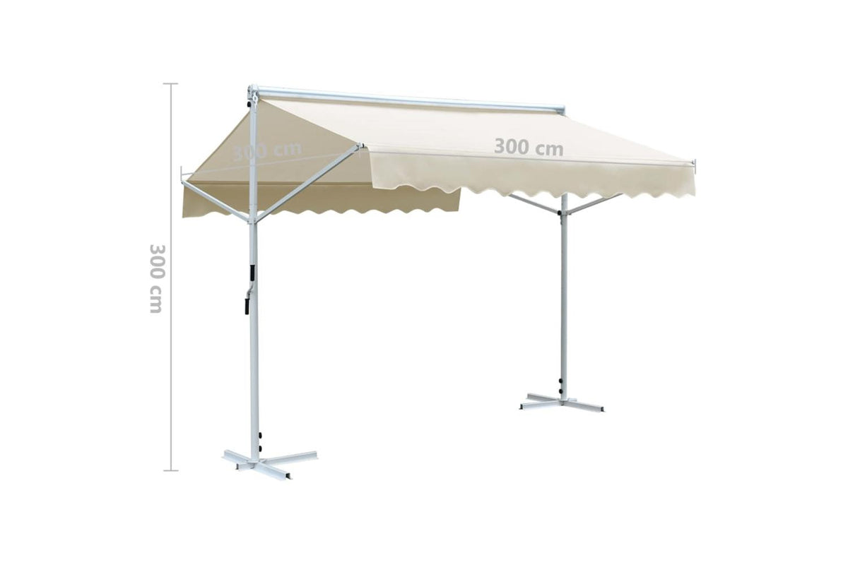 Vidaxl 143744 Free Standing Awning 3x3 M Cream-10
