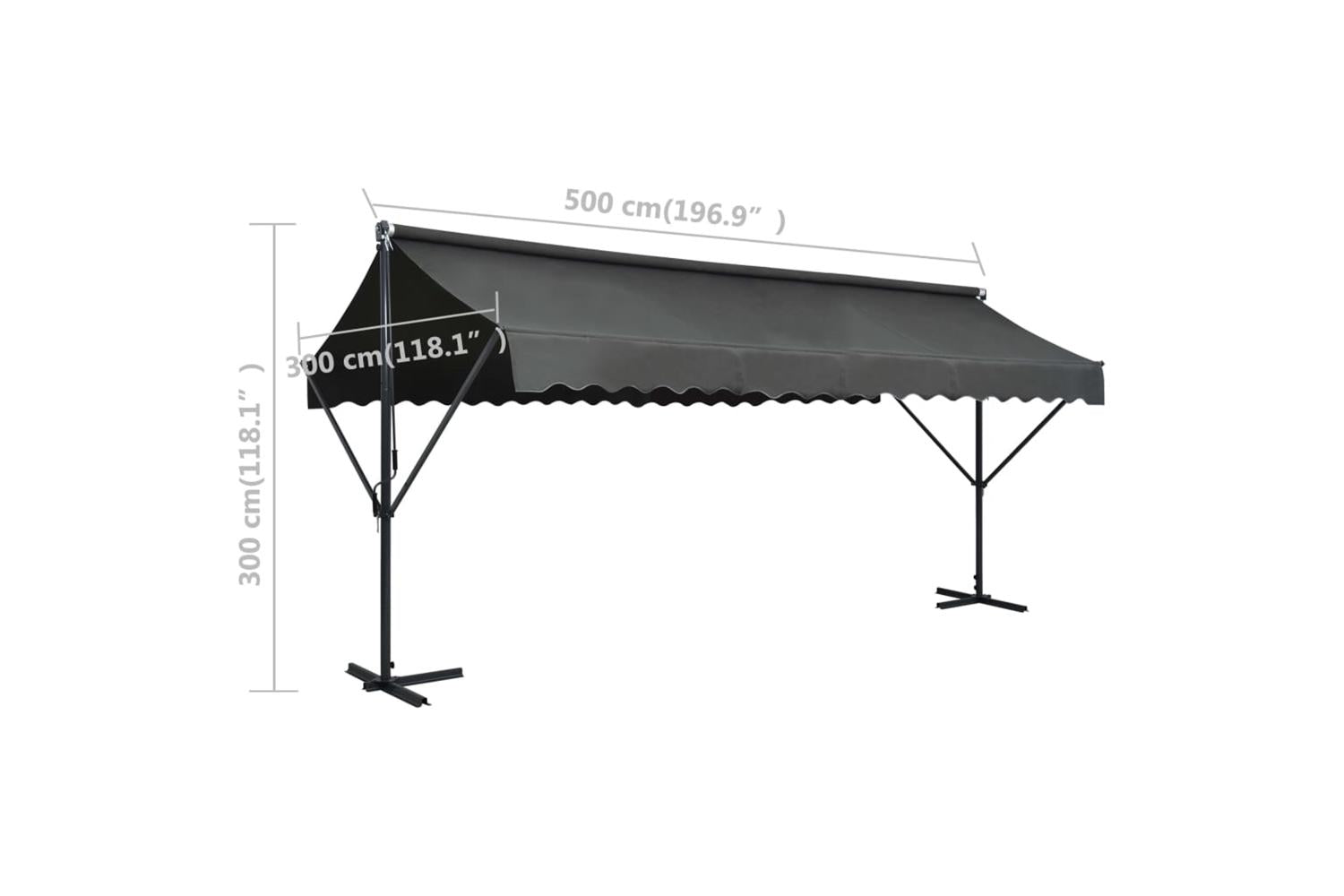 vidaXL 145887 Free Standing Awning 500x300cm Anthracite-8
