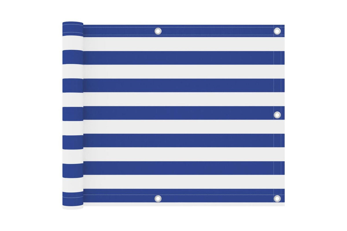 vidaXL 134915 Balcony Screen White And Blue 75x600cm Oxford Fabric
