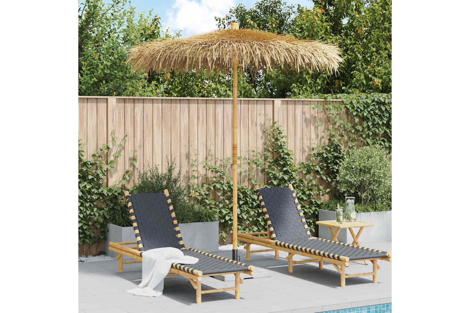 Vidaxl 41508 Bamboo Umbrella 270 Cm With Banana Leaf Roof-2
