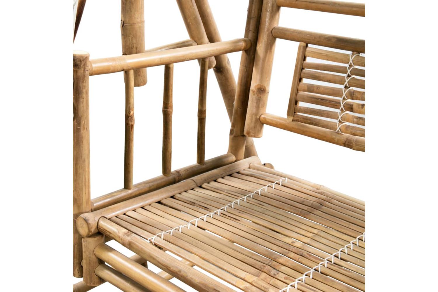 vidaXL 43712 2-seater Swing Bench With Palm Leaves Bamboo 202cm-4