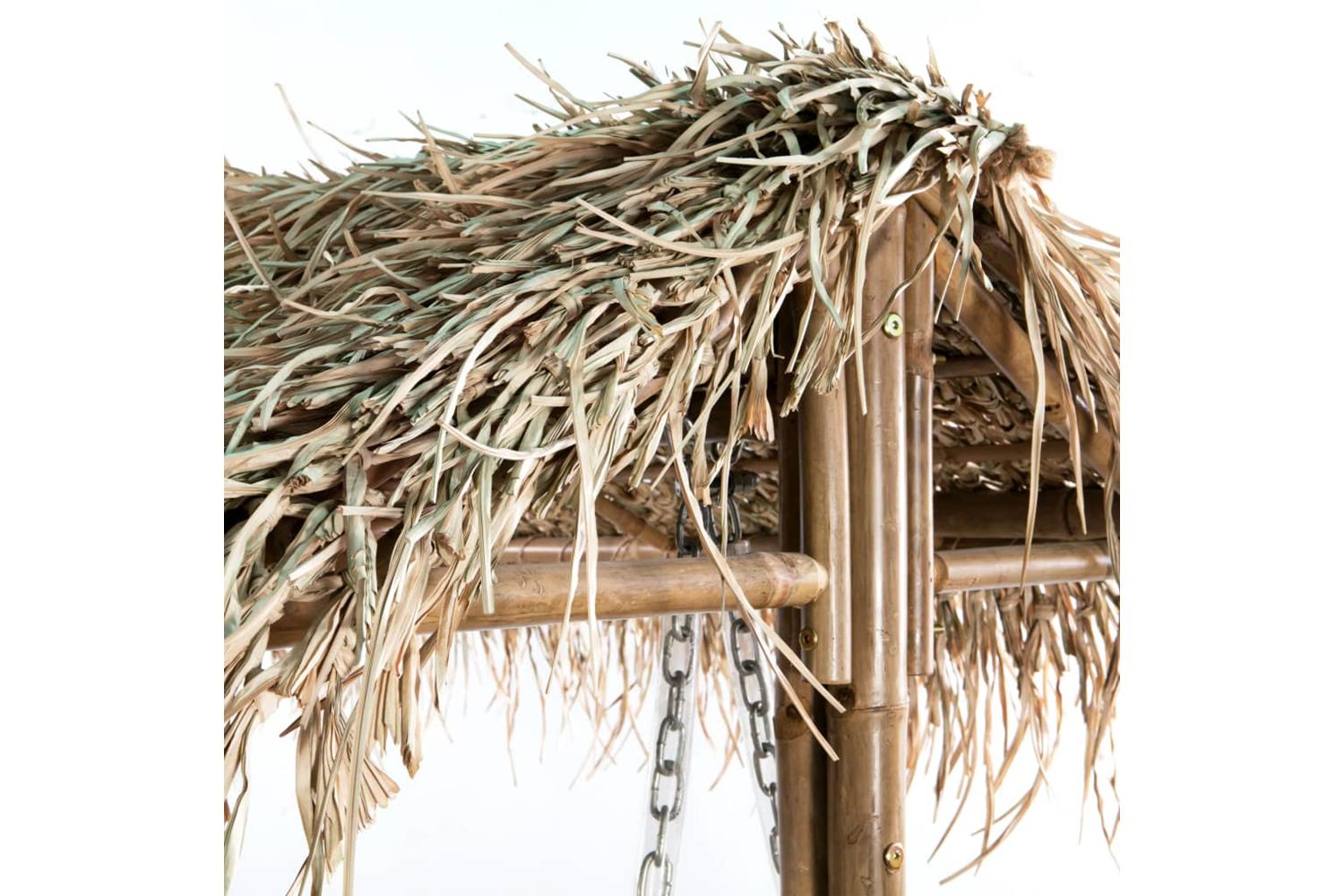 vidaXL 43712 2-seater Swing Bench With Palm Leaves Bamboo 202cm-5