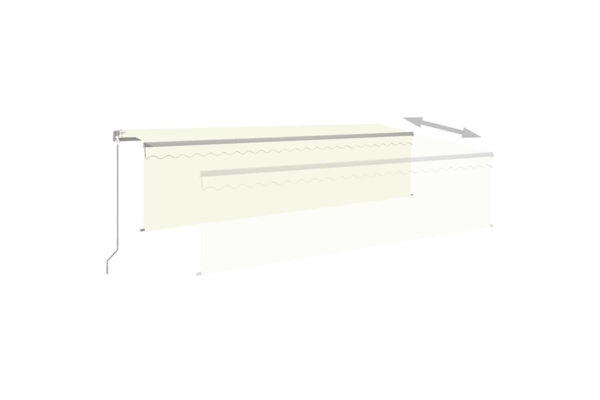 Vidaxl 3069457 Manual Retractable Awning With Blind 5x3m Cream-4