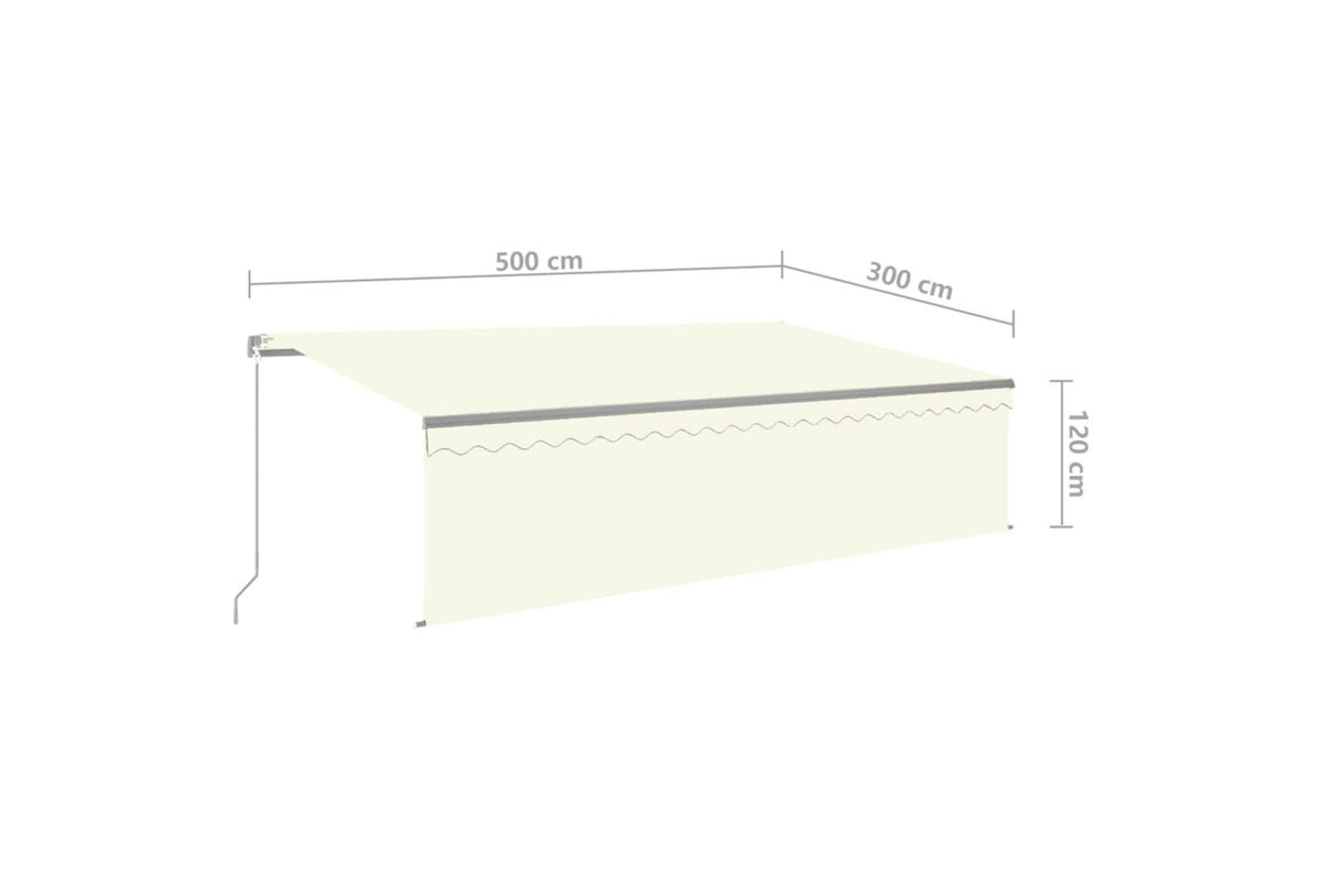 Vidaxl 3069457 Manual Retractable Awning With Blind 5x3m Cream-7