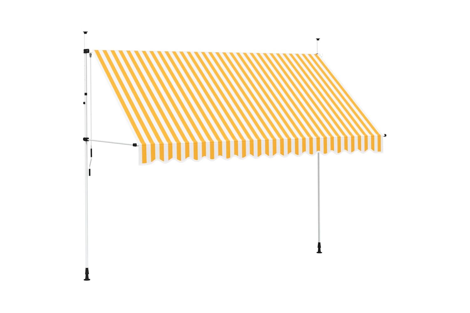 vidaXL 43235 Manual Retractable Awning 350cm Orange And White Stripes