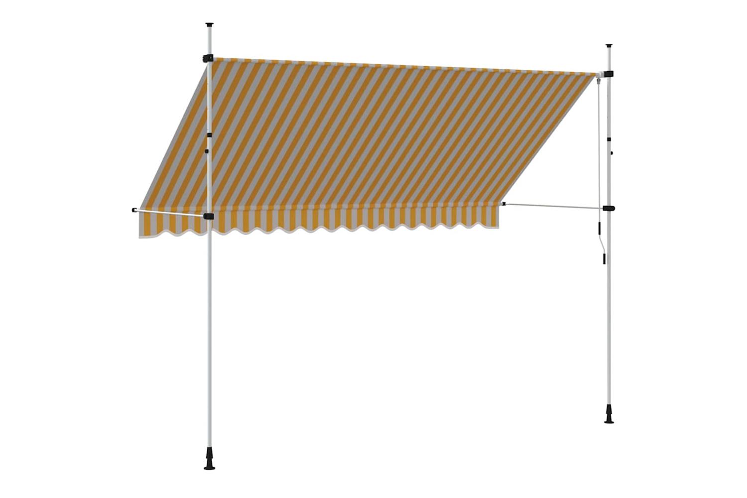 vidaXL 43235 Manual Retractable Awning 350cm Orange And White Stripes-4