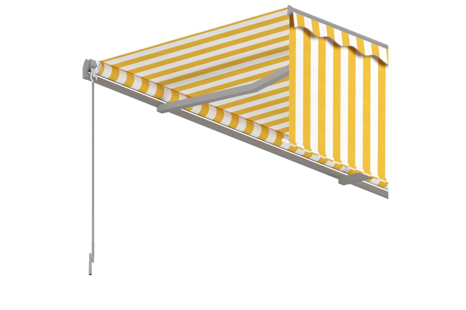 Vidaxl 3069378 Manual Retractable Awning With Blind 3x2.5m Yellow&white-5