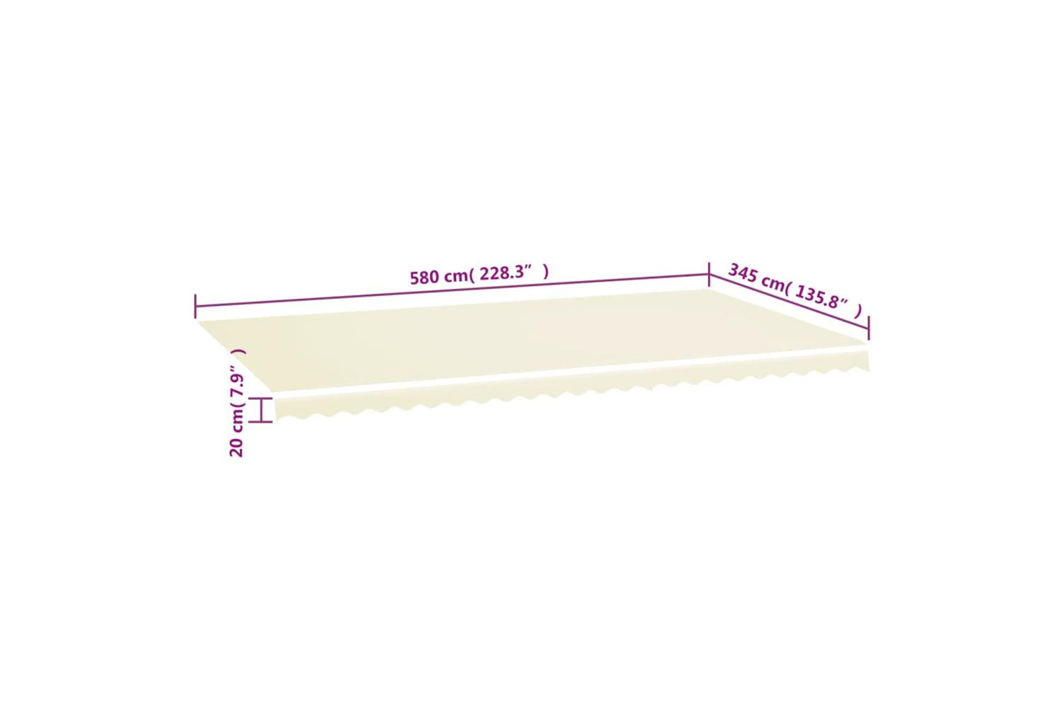 Vidaxl 311934 Replacement Fabric For Awning Cream 6x3.5 M-6