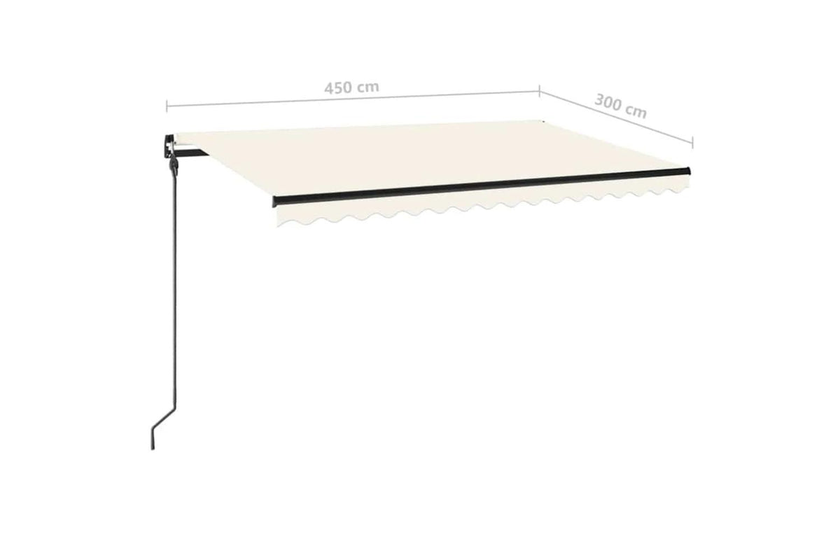 vidaXL 3069117 Manual Retractable Awning 450x300cm Cream-7