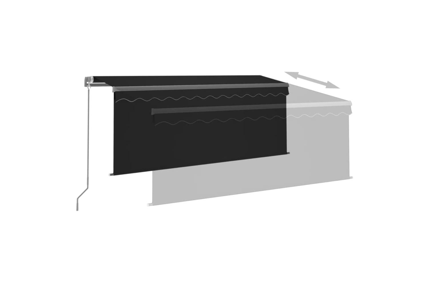 Vidaxl 3069379 Manual Retractable Awning With Blind 3x2.5m Anthracite-4