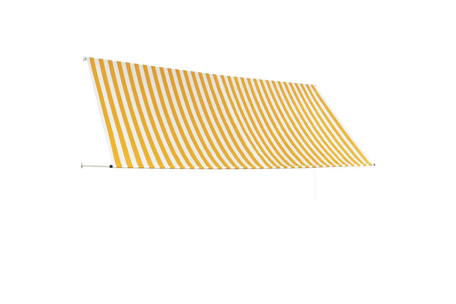 Vidaxl Retractable Awning 350x150 Cm Yellow And White-3