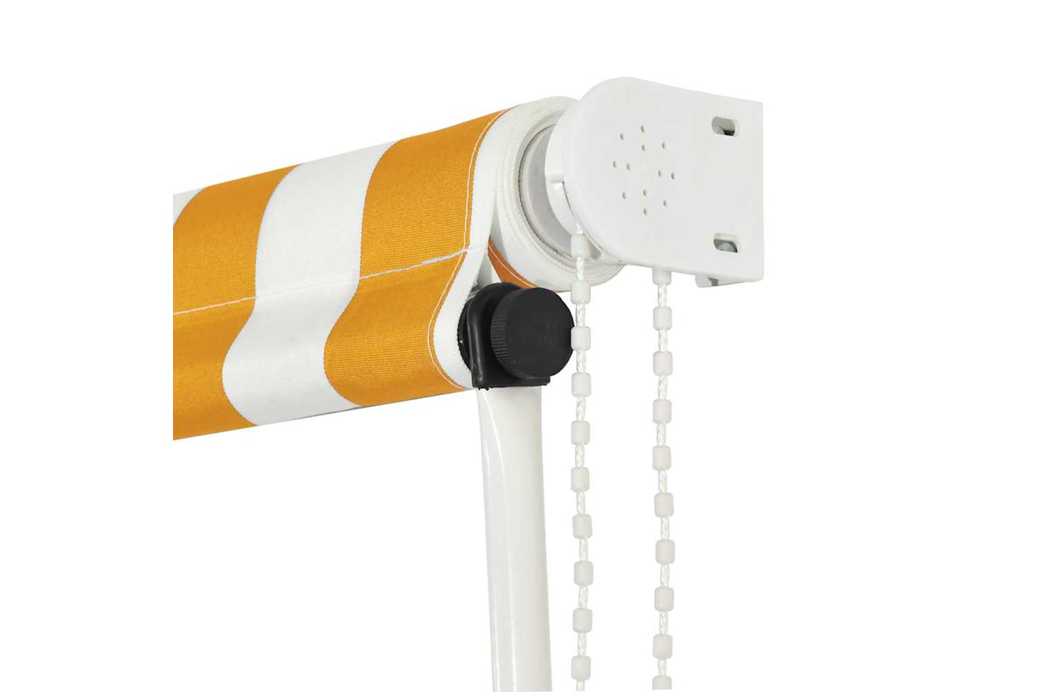 Vidaxl Retractable Awning 350x150 Cm Yellow And White-5