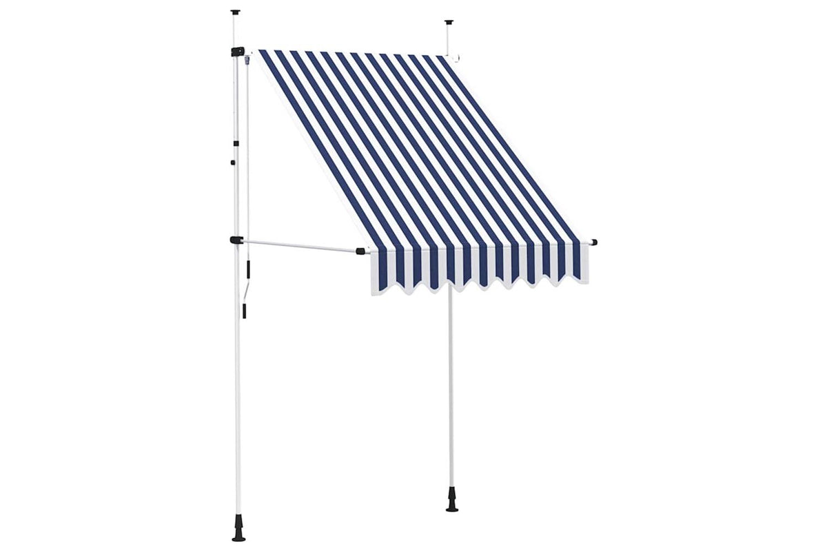 vidaXL 43219 Manual Retractable Awning 150cm Blue And White Stripes