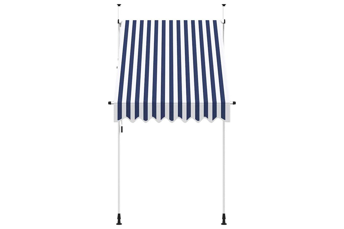 vidaXL 43219 Manual Retractable Awning 150cm Blue And White Stripes-2