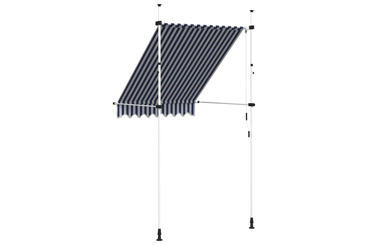 vidaXL 43219 Manual Retractable Awning 150cm Blue And White Stripes-4