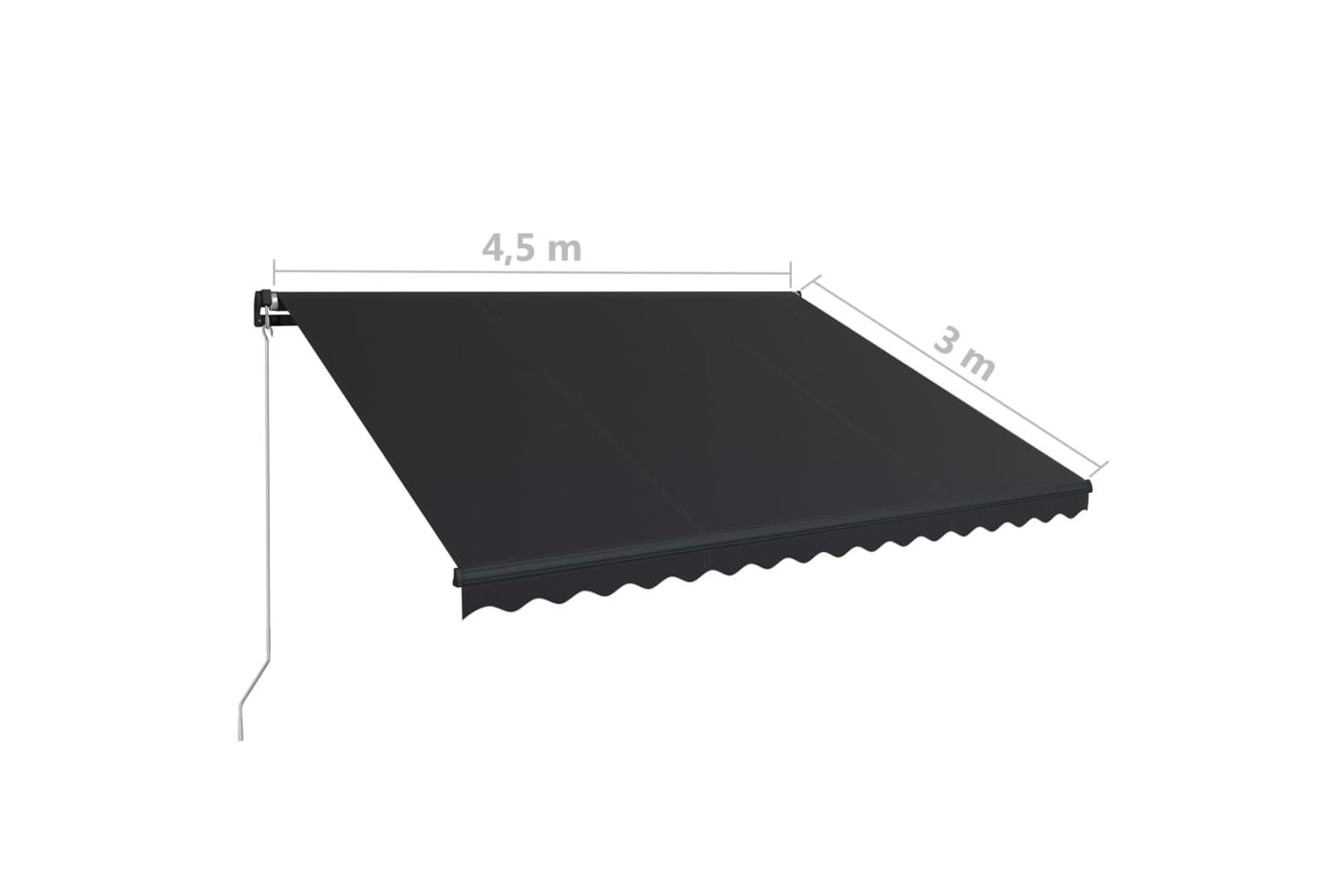 vidaXL 3051240 Manual Retractable Awning 450x300cm Anthracite-8