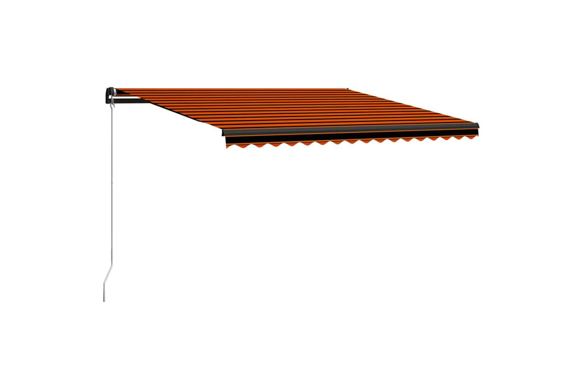 Vidaxl Manual Retractable Awning 450x300 Cm Orange And Brown
