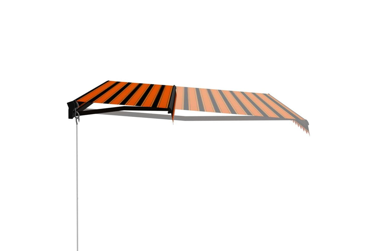 Vidaxl Manual Retractable Awning 450x300 Cm Orange And Brown-2