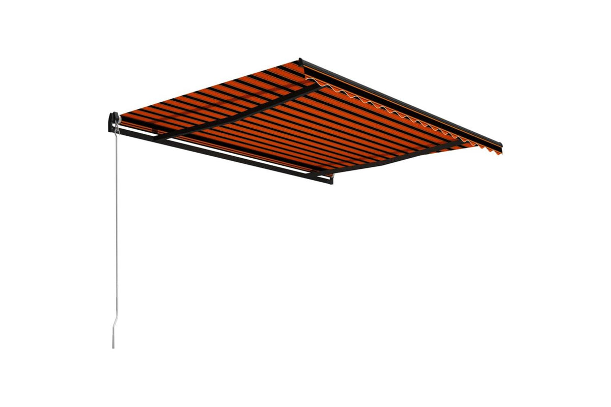 Vidaxl Manual Retractable Awning 450x300 Cm Orange And Brown-3