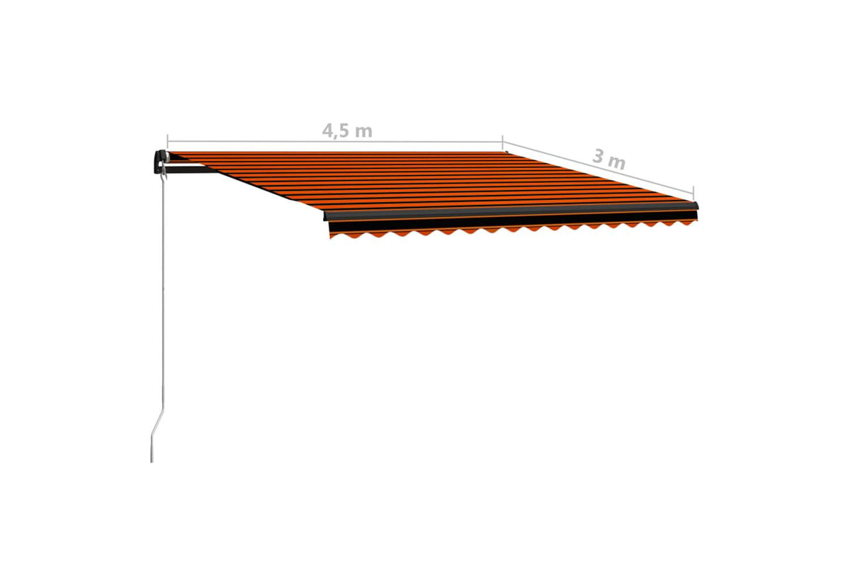 Vidaxl Manual Retractable Awning 450x300 Cm Orange And Brown-7