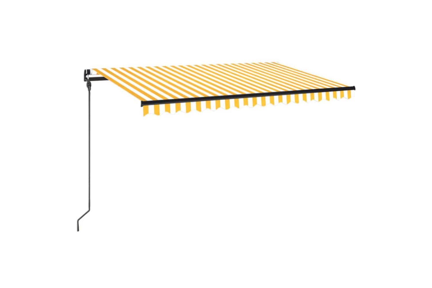 vidaXL 3069118 Manual Retractable Awning 450x300cm Yellow And White