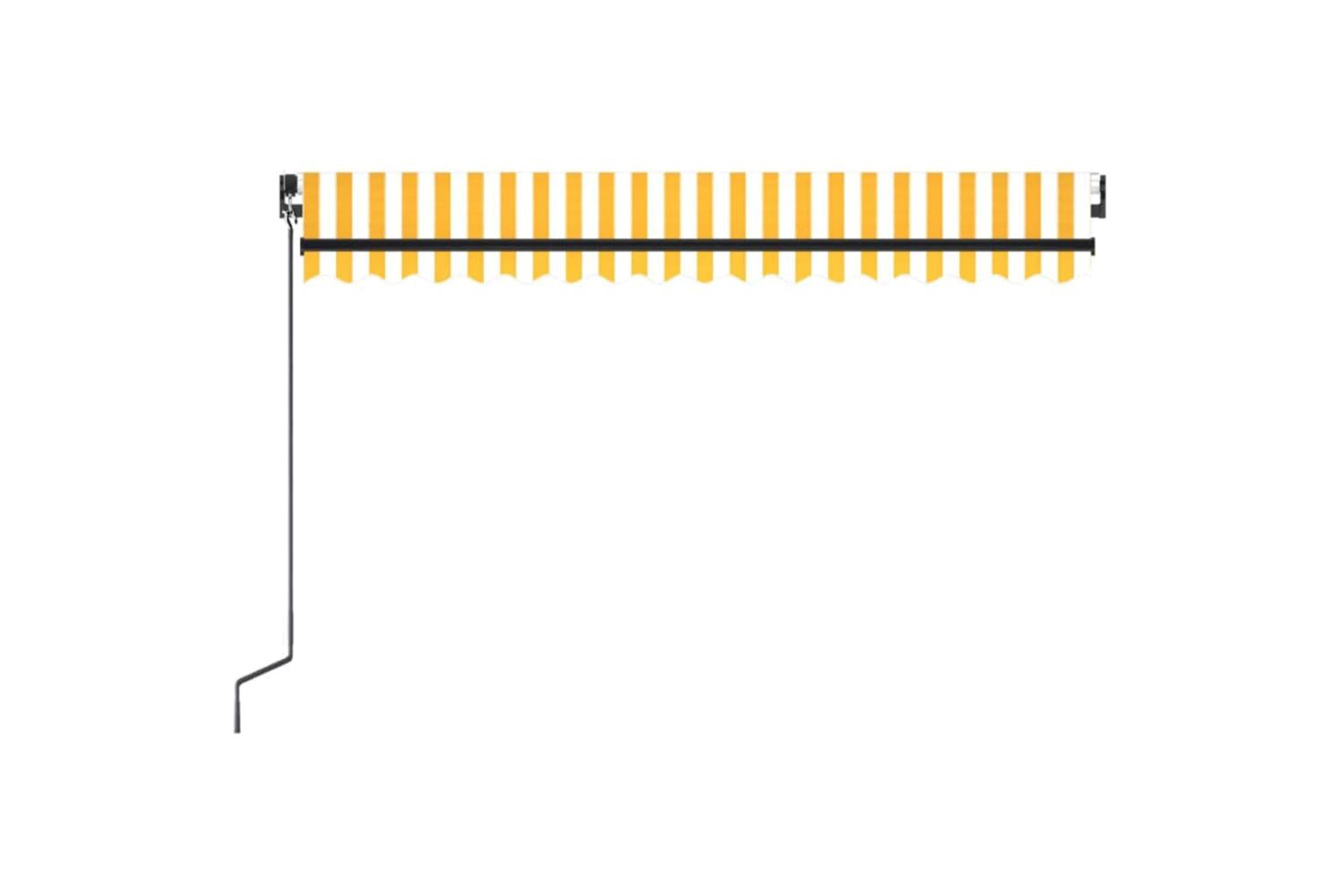 vidaXL 3069118 Manual Retractable Awning 450x300cm Yellow And White-4