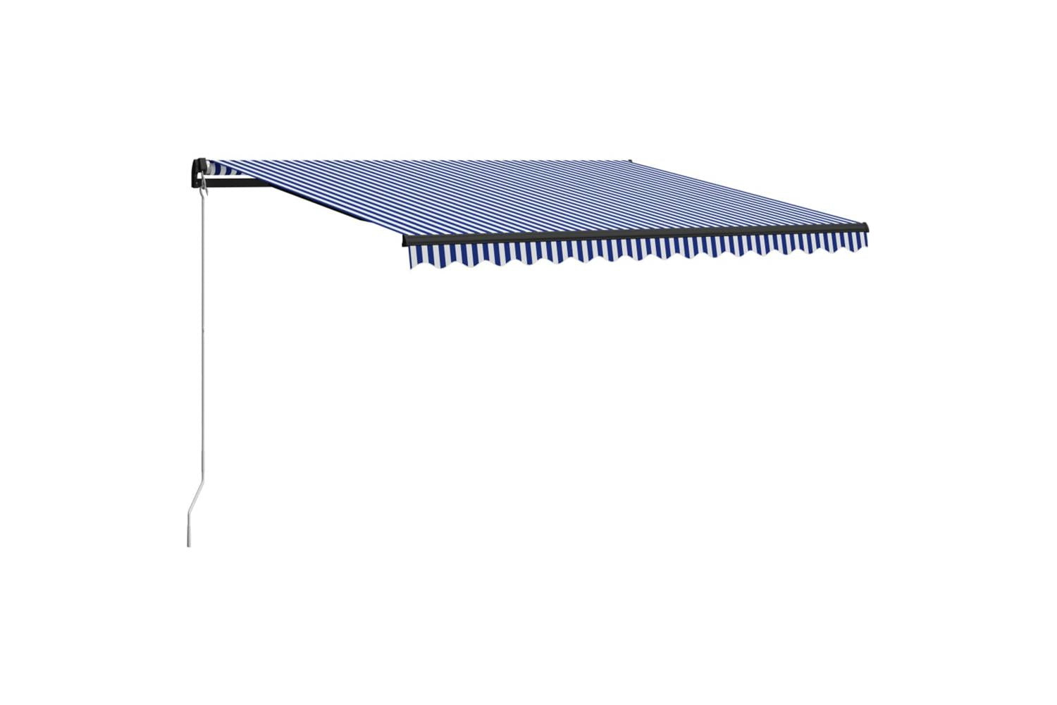 vidaXL 3055194 Manual Retractable Awning 450x300cm Blue And White