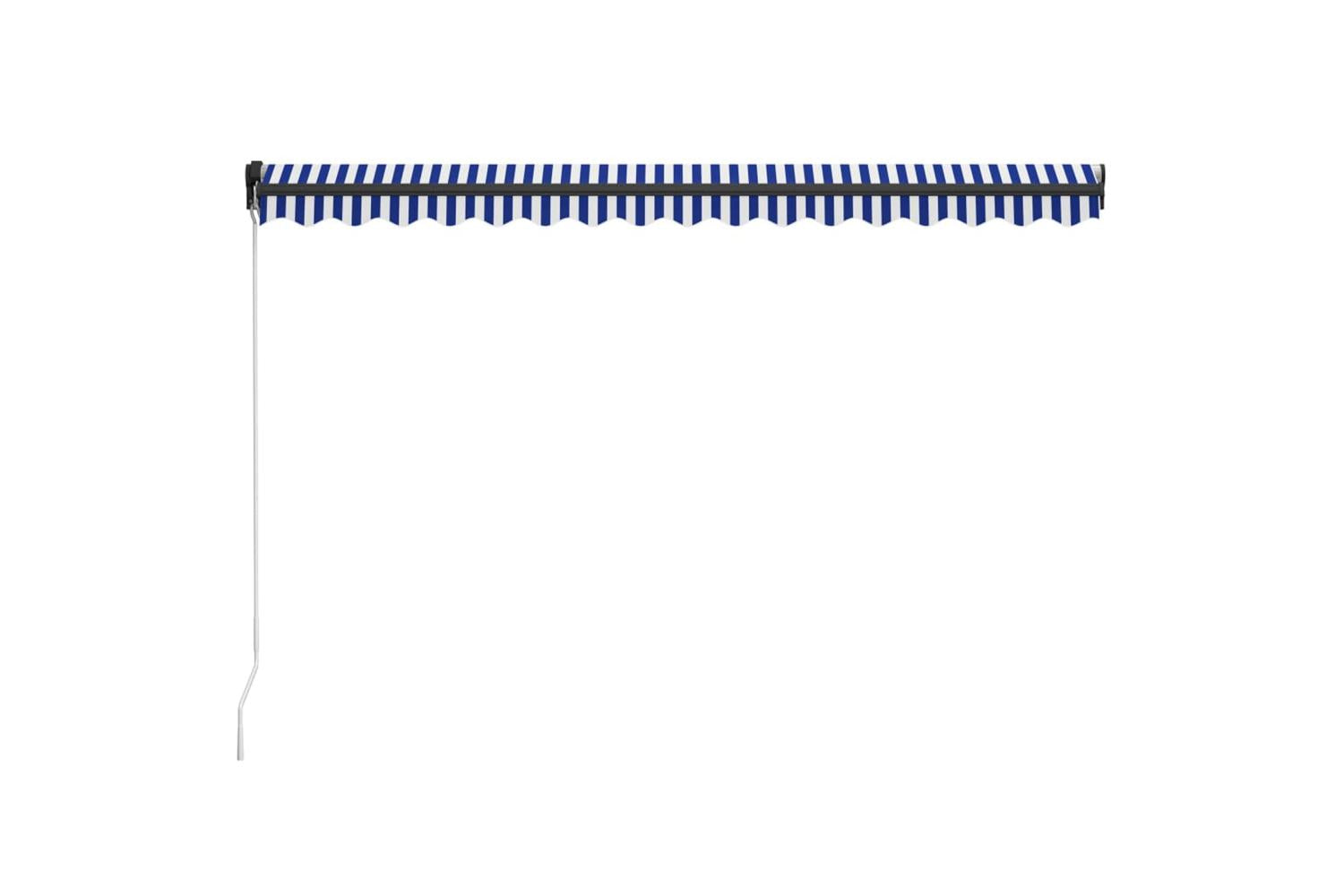 vidaXL 3055194 Manual Retractable Awning 450x300cm Blue And White-4