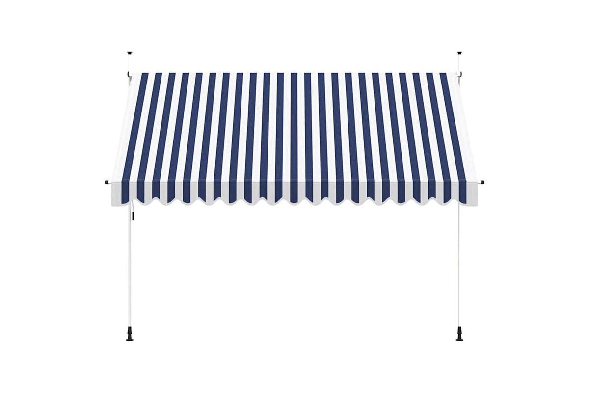 vidaXL 43223 Manual Retractable Awning 350cm Blue And White Stripes-2