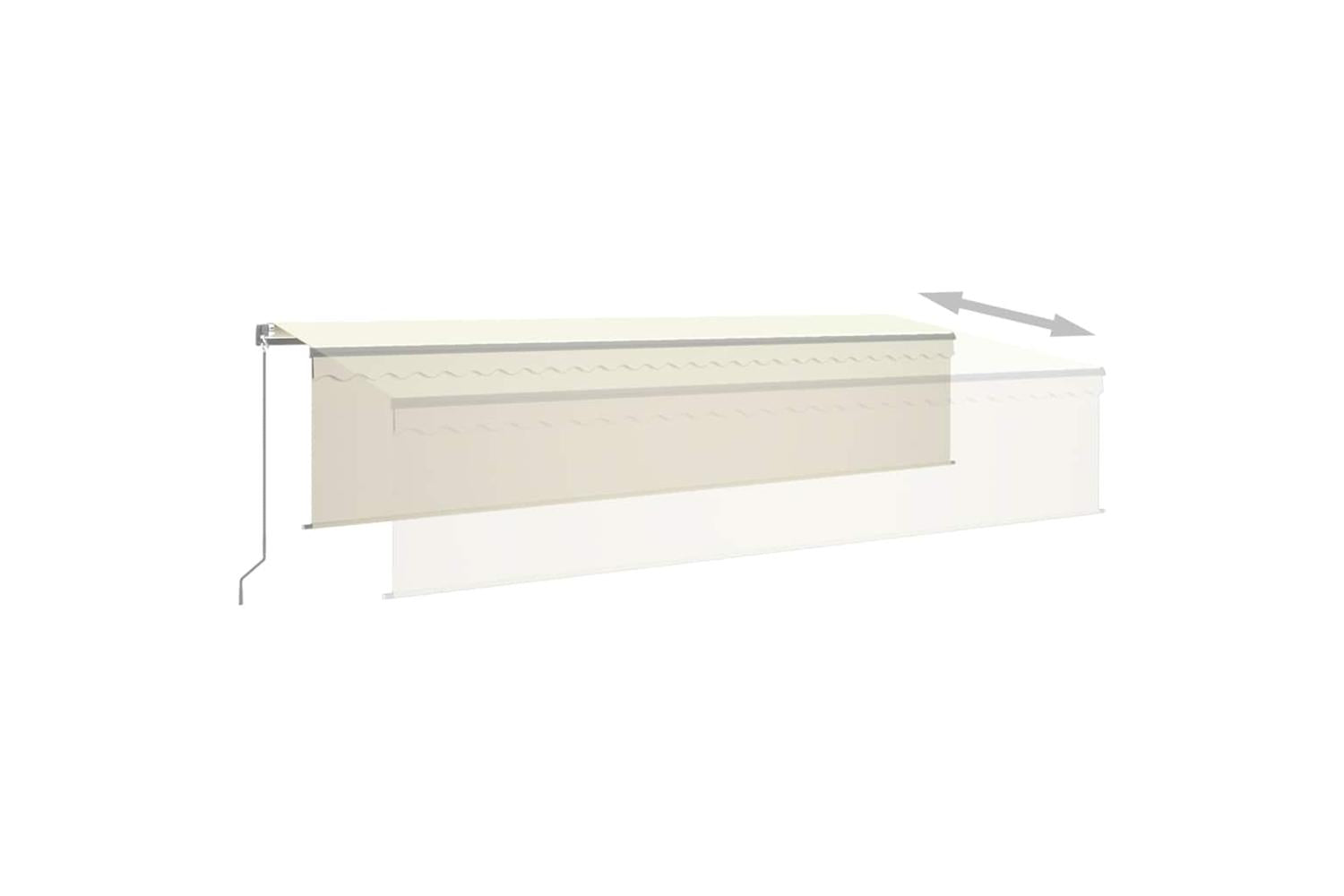 Vidaxl 3069477 Manual Retractable Awning With Blind 6x3m Cream-4