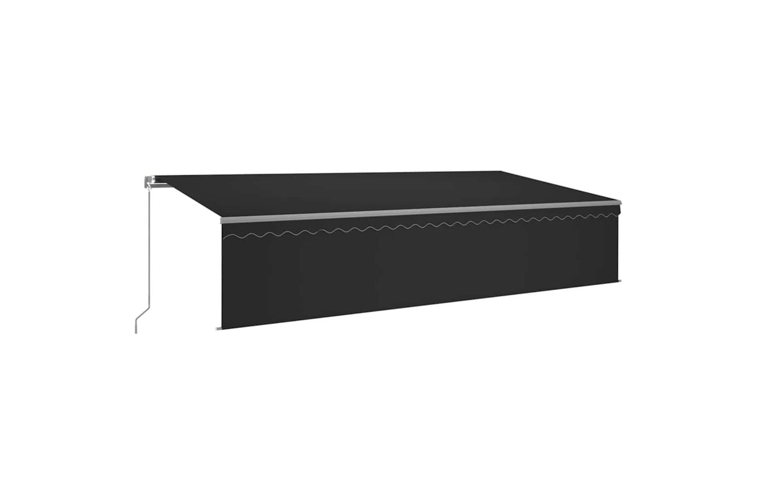 Vidaxl 3069479 Manual Retractable Awning With Blind 6x3m Anthracite-2